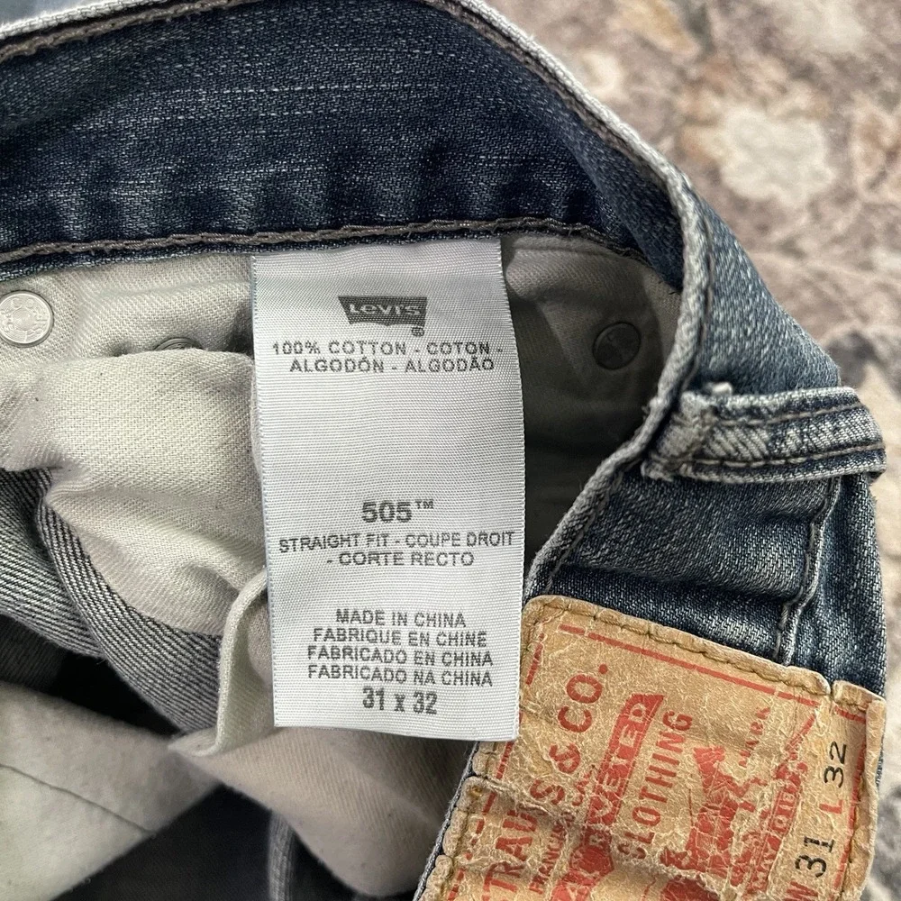 Levi's 505 Straight Fit Jeans Men's 31x30 Blue Medium Wash Denim Cotton